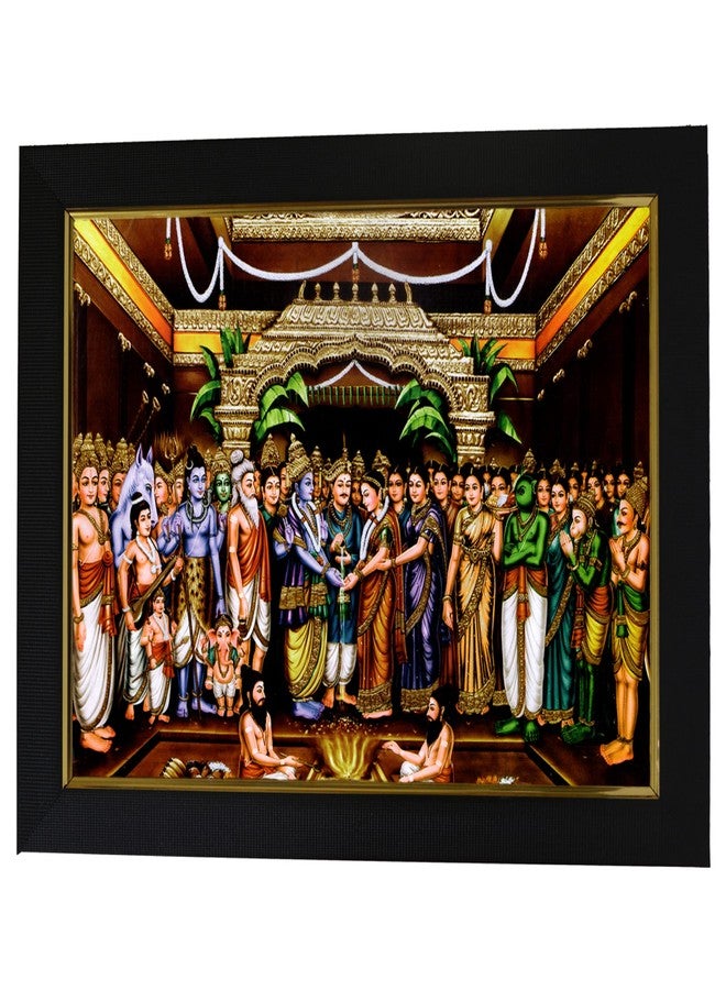 101Temples - Srinivasa Kalyanam Photo Frame | Wood | TTD Tirumala | Tirupati Balaji | Govinda | Perumal | Venkateswara Swamy | Pooja Room | 1 Piece | 10 X 13 Inches - Image 1